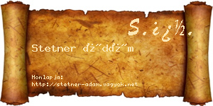 Stetner Ádám névjegykártya